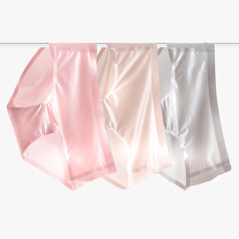 8 Pcs Women Underwear Seamless Ice Slik Female Briefs Sexy Mid Rise Panties High Quality Ladies Panties Free Shipping BANNIROU