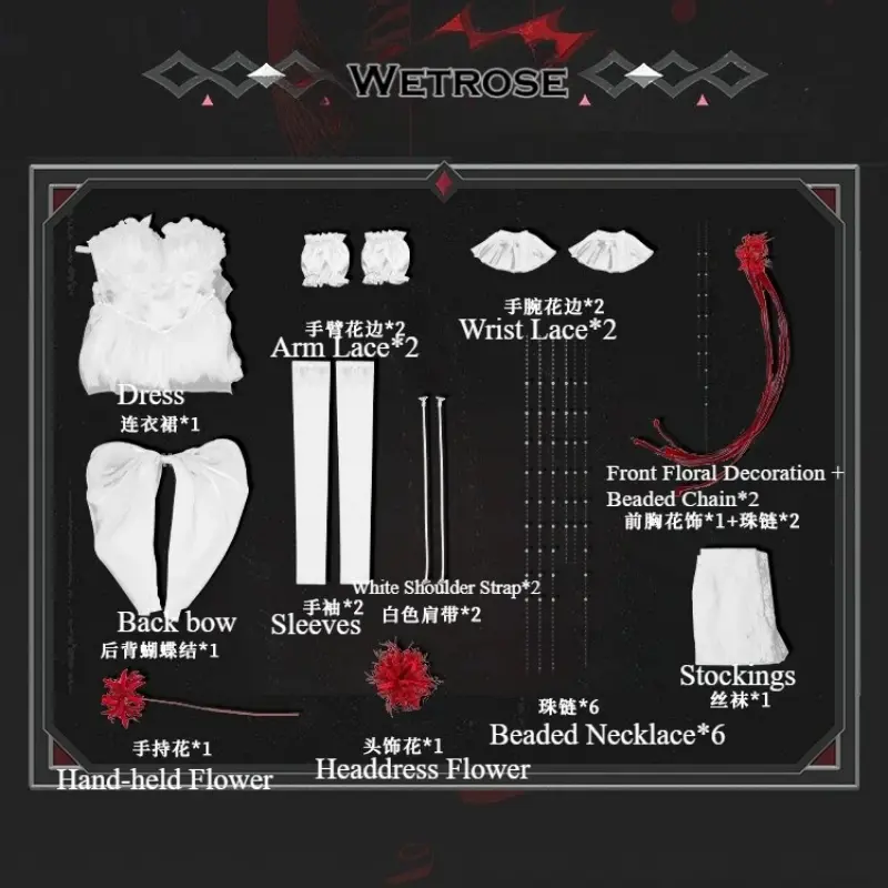 [Wetrose] Pre-Order Wuthering Waves Phrolova White Dress Game Outfit Cosplay Costume