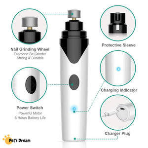 Premium Rechargeable Painless Pets Nail Grinder (Upgraded Version)