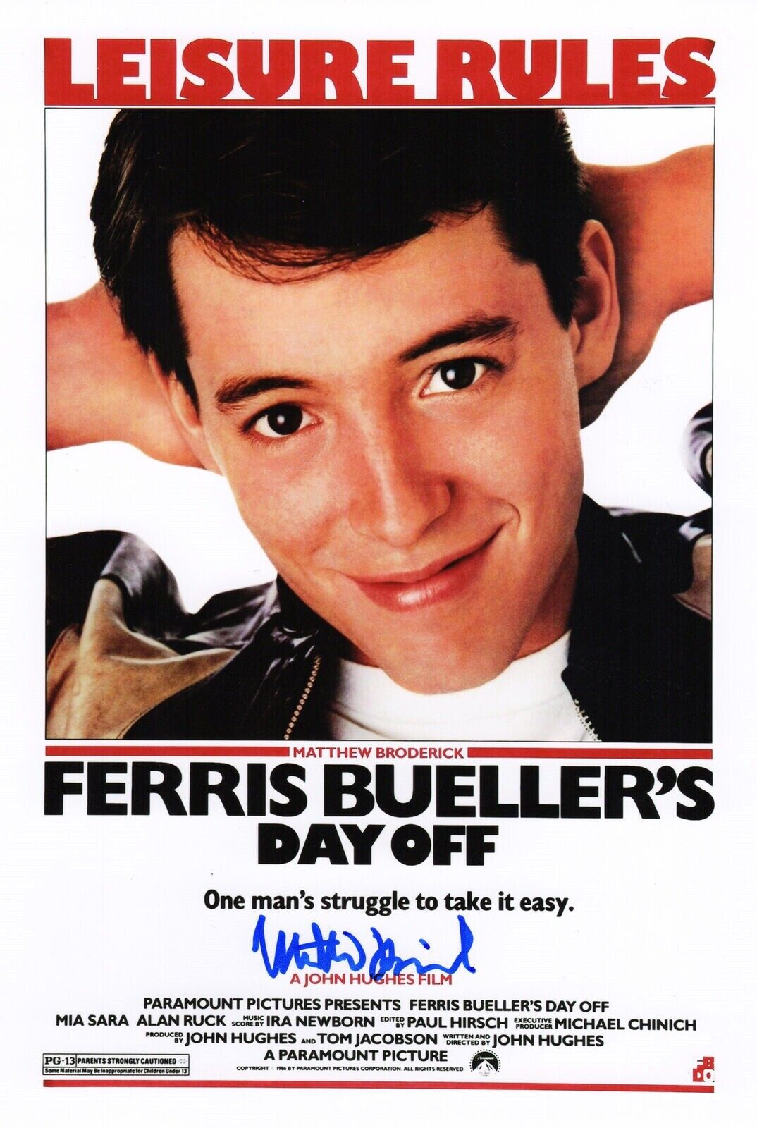 Matthew Broderick Autographed Signed 8x10 Photo Poster painting ( ferris bueller's day ) REPRINT