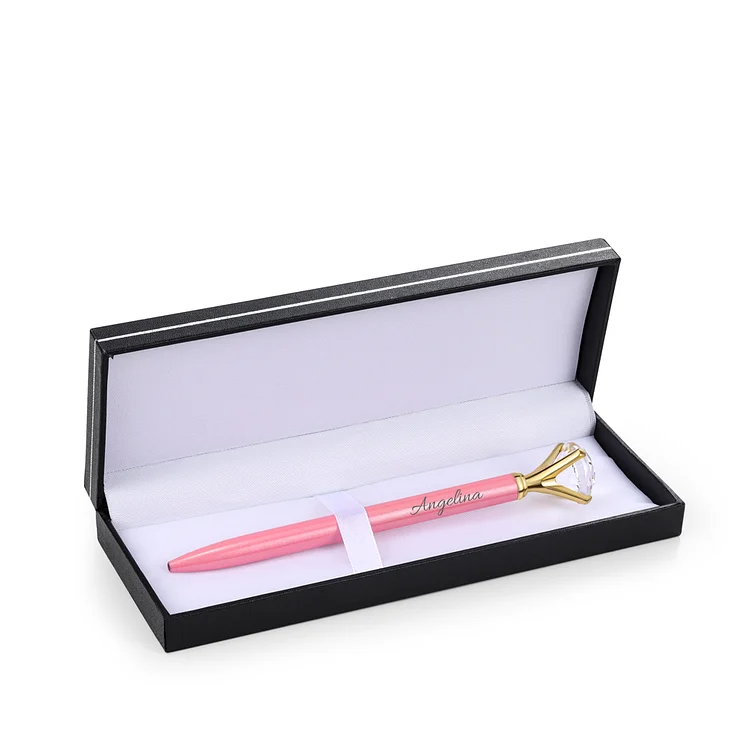 Personalized Diamond Ballpoint Pen Engraved Name Pink