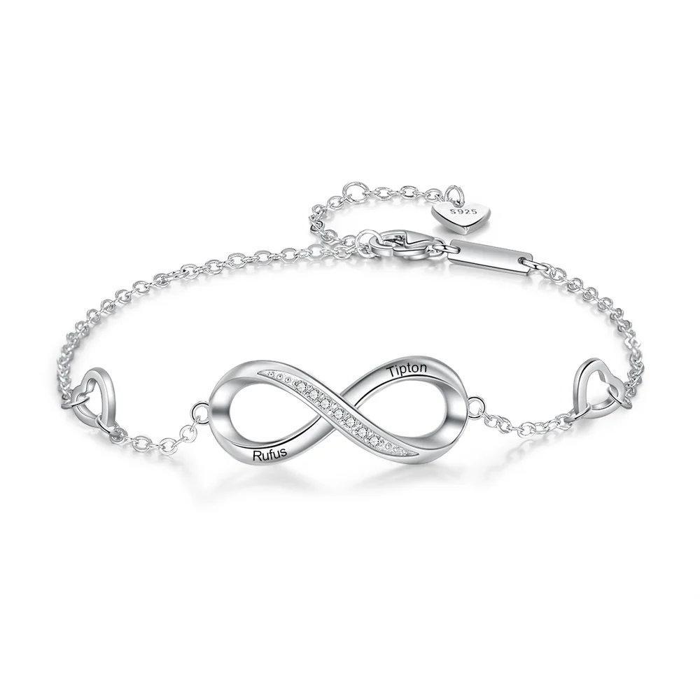 Infinity Armband mit 2 Namensgravur Kundenspezifisch n2 Kettenmachen
