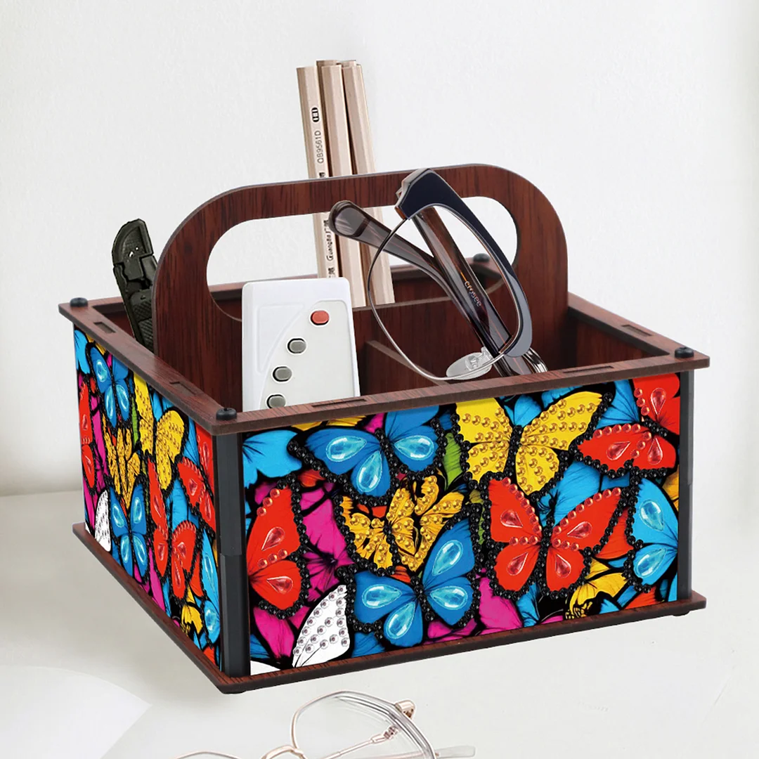 DIY Butterfly Wooden Diamond Painting Handheld Storage Box Kit Tabletop Decor