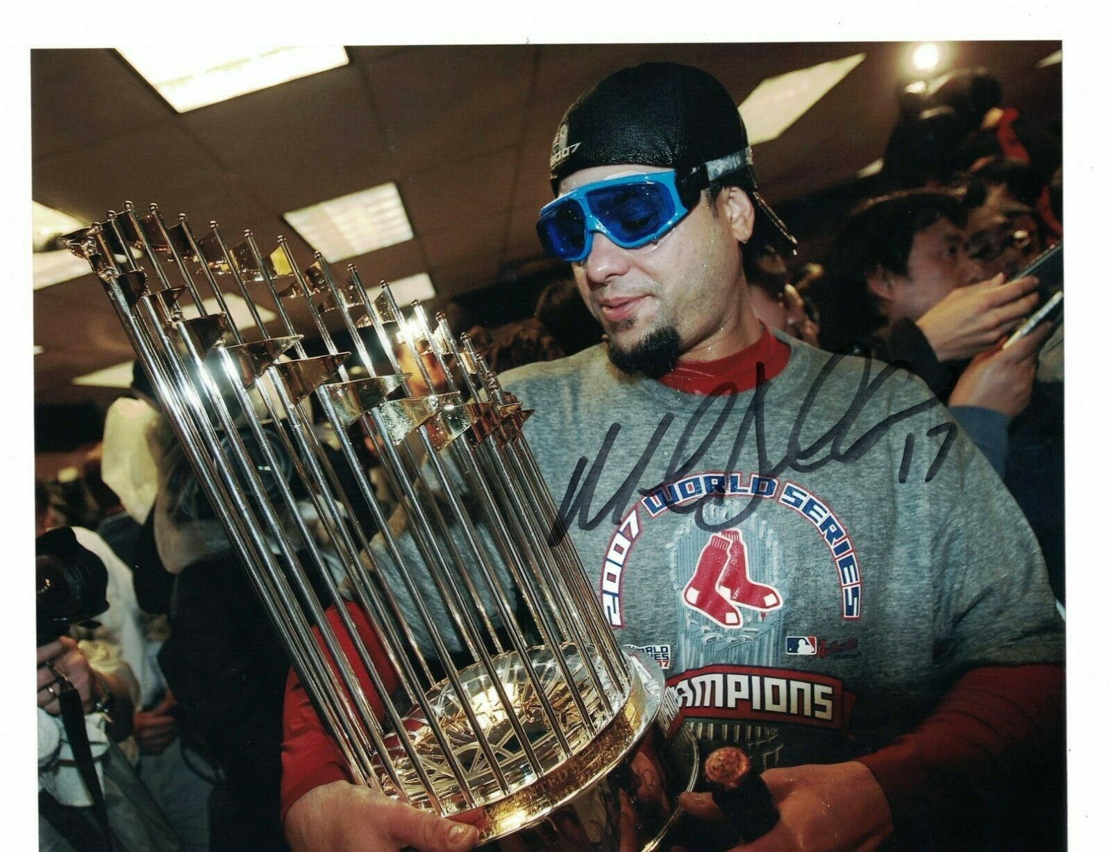 Manny Delcarmen Boston Red Sox Signed 8 x 10