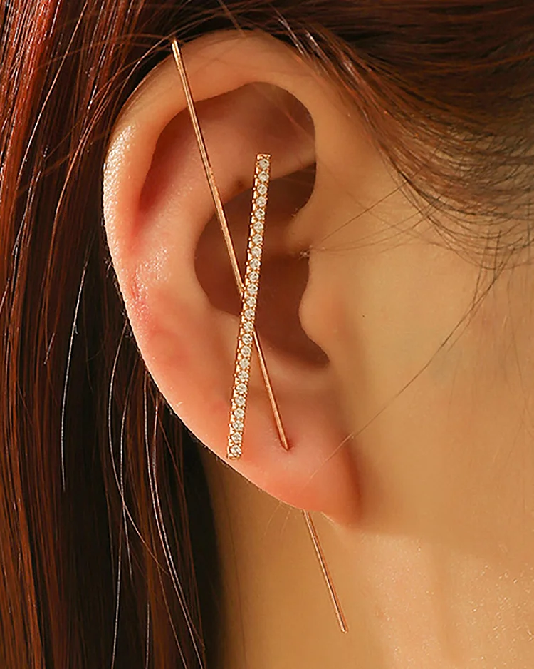Wrap Crawler Hook Crystal Earrings