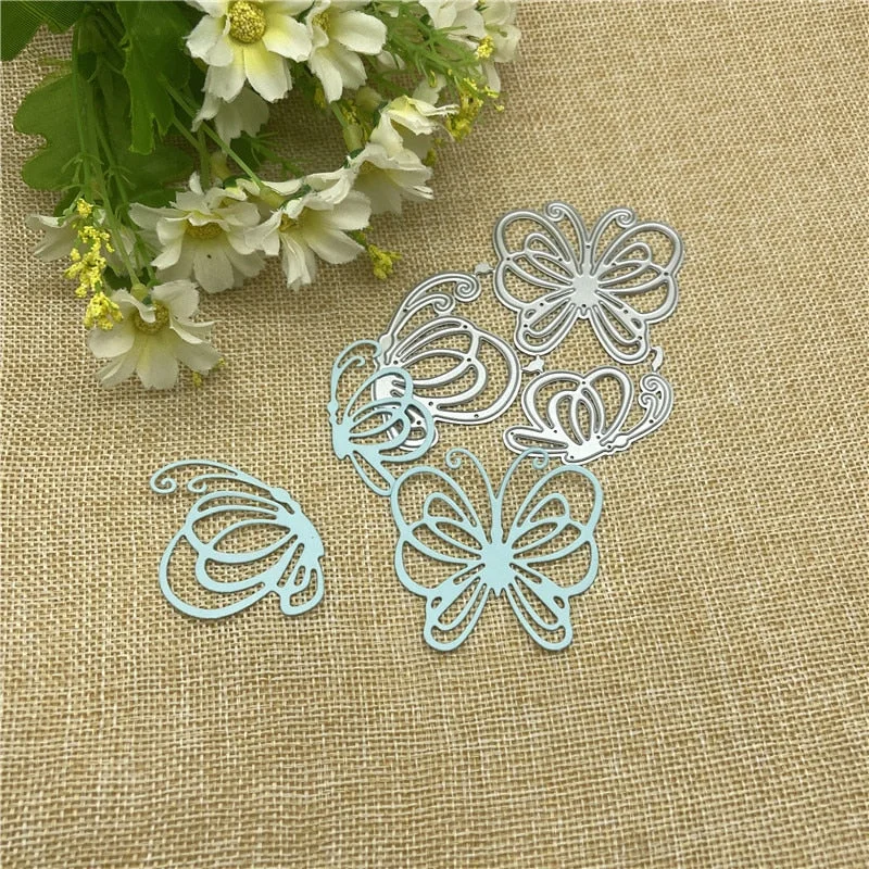 Three Butterfly lace card  Metal Cutting Dies Stencils For DIY Scrapbooking Decorative Embossing Handcraft Die Cutting Template
