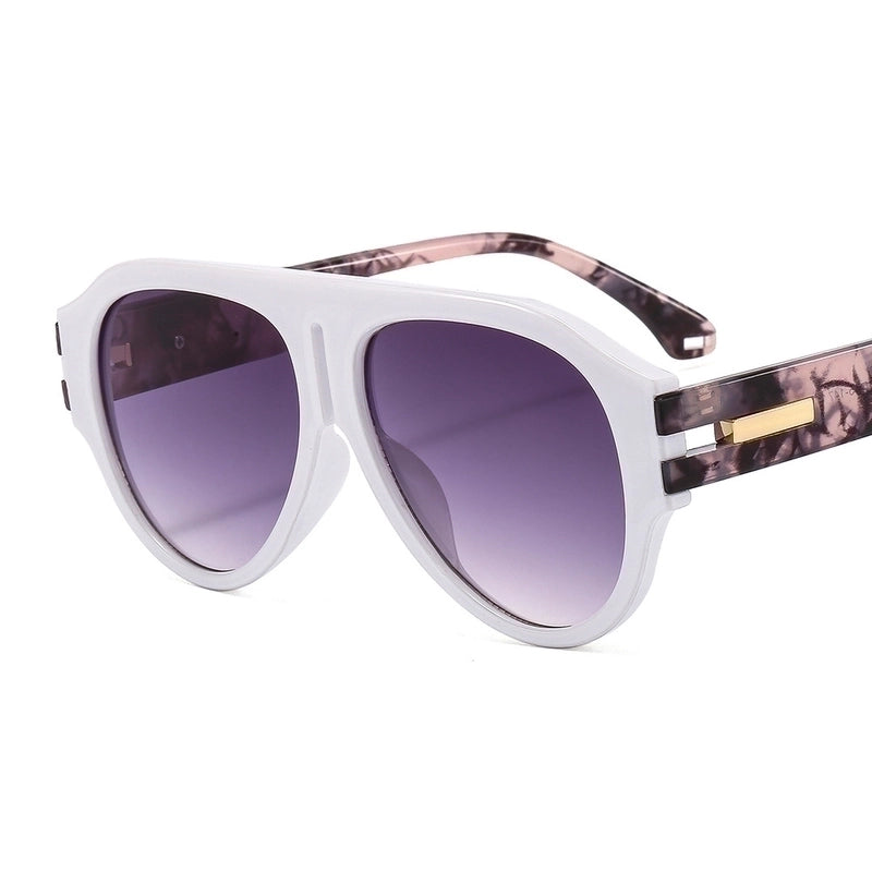 Retro Leopard Pc Oval Frame Patchwork Full Frame Women’s Sunglasses