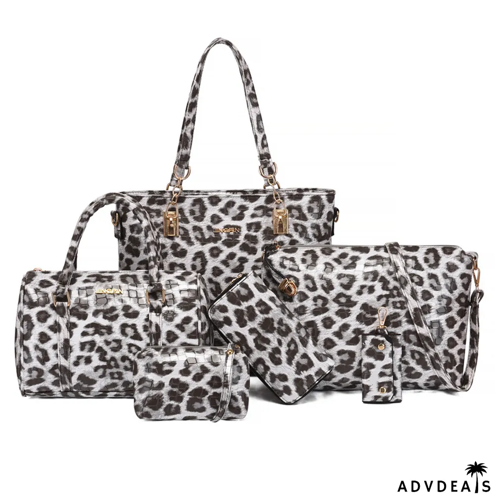 Fashionable crocodile pattern six-piece bag retro portable pillow bag one-shoulder Messenger large-capacity women's bag