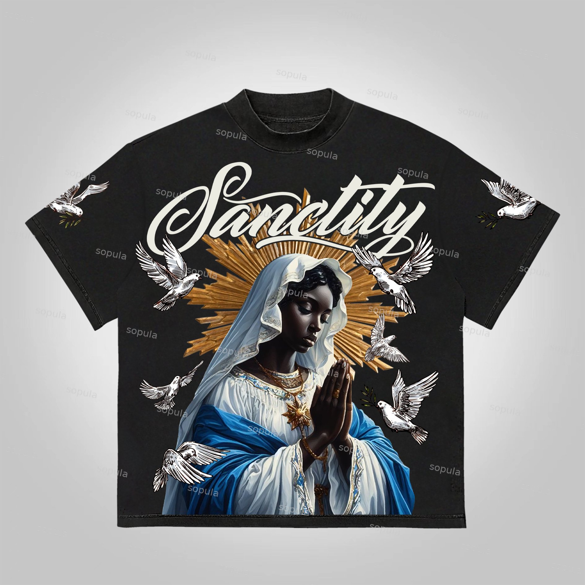 Sopula The Holy Pigeon Figure Of The Virgin Mary Cotton T-Shirt