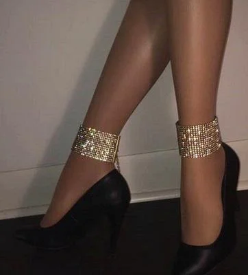 Sexy nightclub flashing rhinestone anklet
