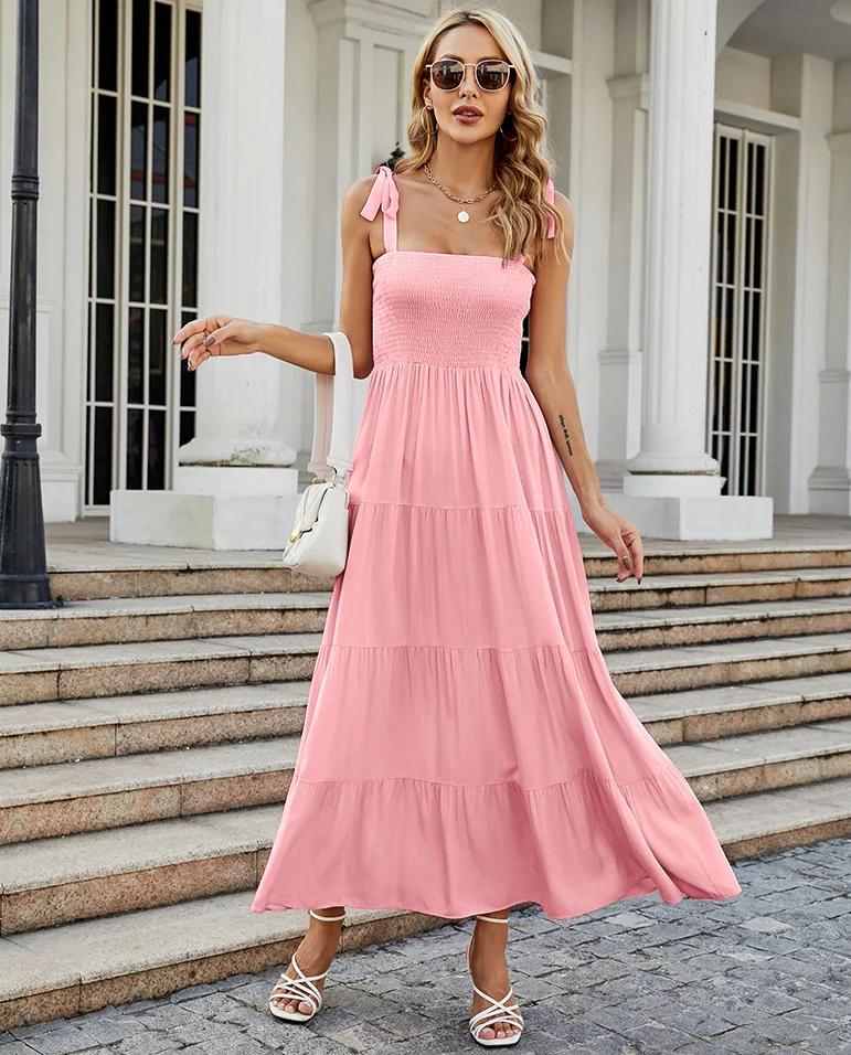 Uveng Uveng 2025 Women's Commuting Sleeveless Hot Girl Prints Long Sling Dress