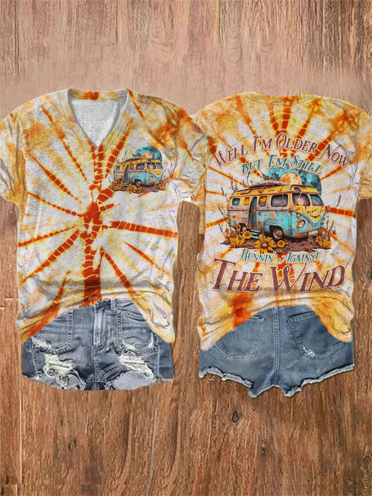 Hippie Well I'm Older Now But I'm Still Runnin' Against The Wind T Shirt wearshes