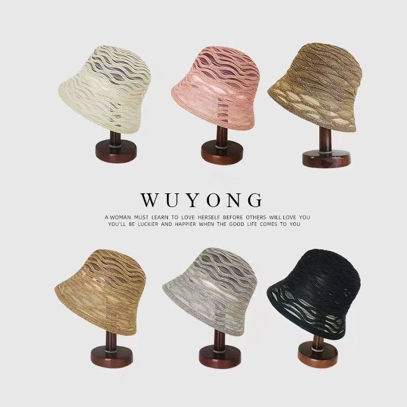Women’s Vacation Minimalist Waves Wide Eaves Bucket Hat