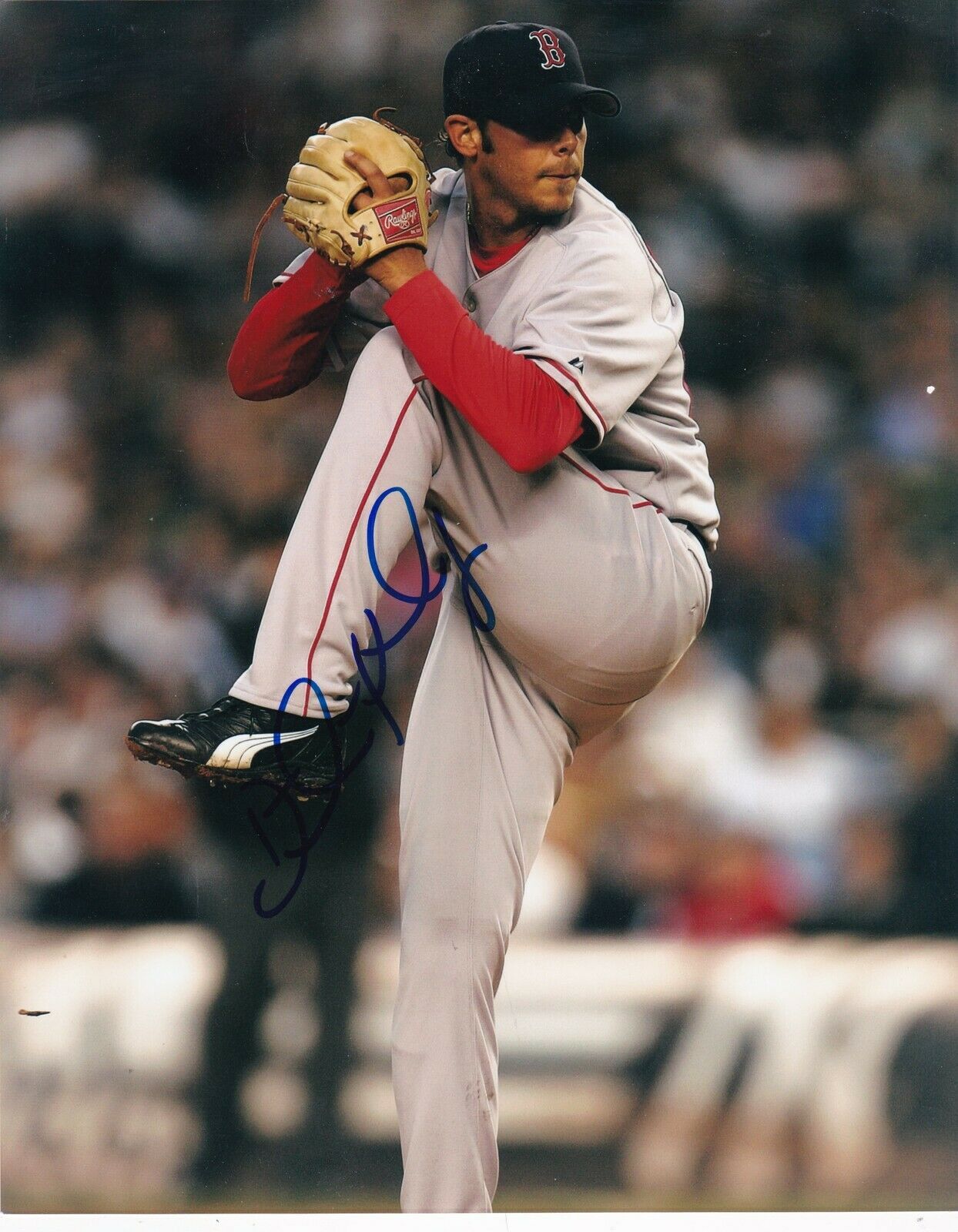 DAVID PAULEY BOSTON RED SOX ACTION SIGNED 8x10