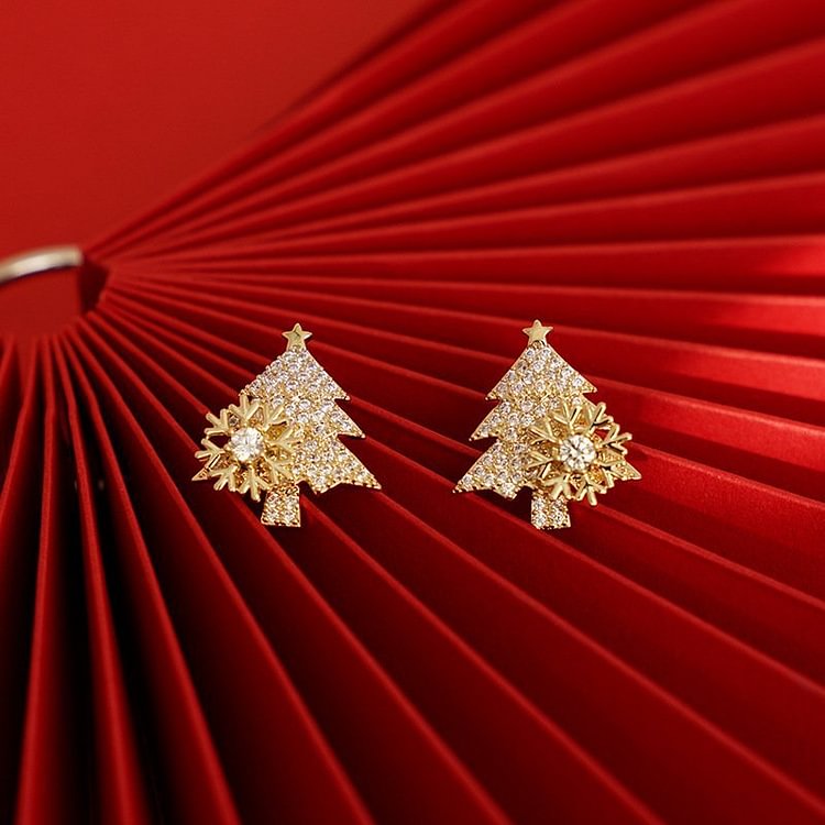 🎄 CHRISTMAS PRE SALE - Rotatable Snowflake Christmas Tree Earrings