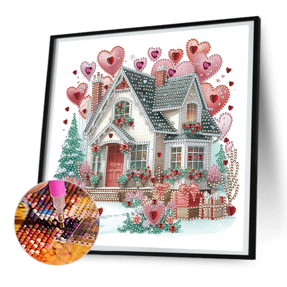 Diamond Painting - Partial Special Shaped Drill - Love House(Canvas|30*30cm)