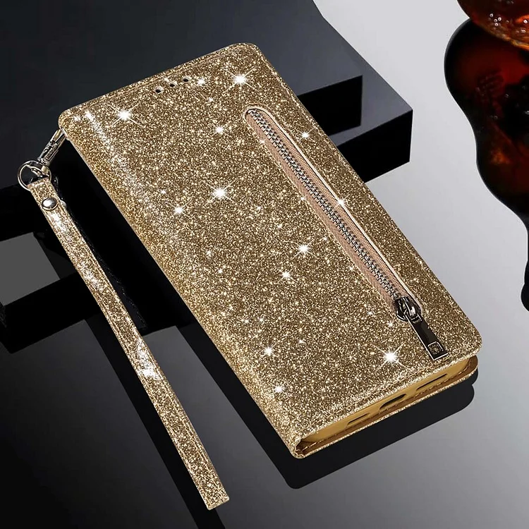 Wallet Glitter Flip Leather Case For Xiaomi Redmi 12C 10C 9A 9C 9T Note 12S 12 Pro 11S 11 Pro 10 Pro 9 8 7 Poco X5 Pro 11T 12T