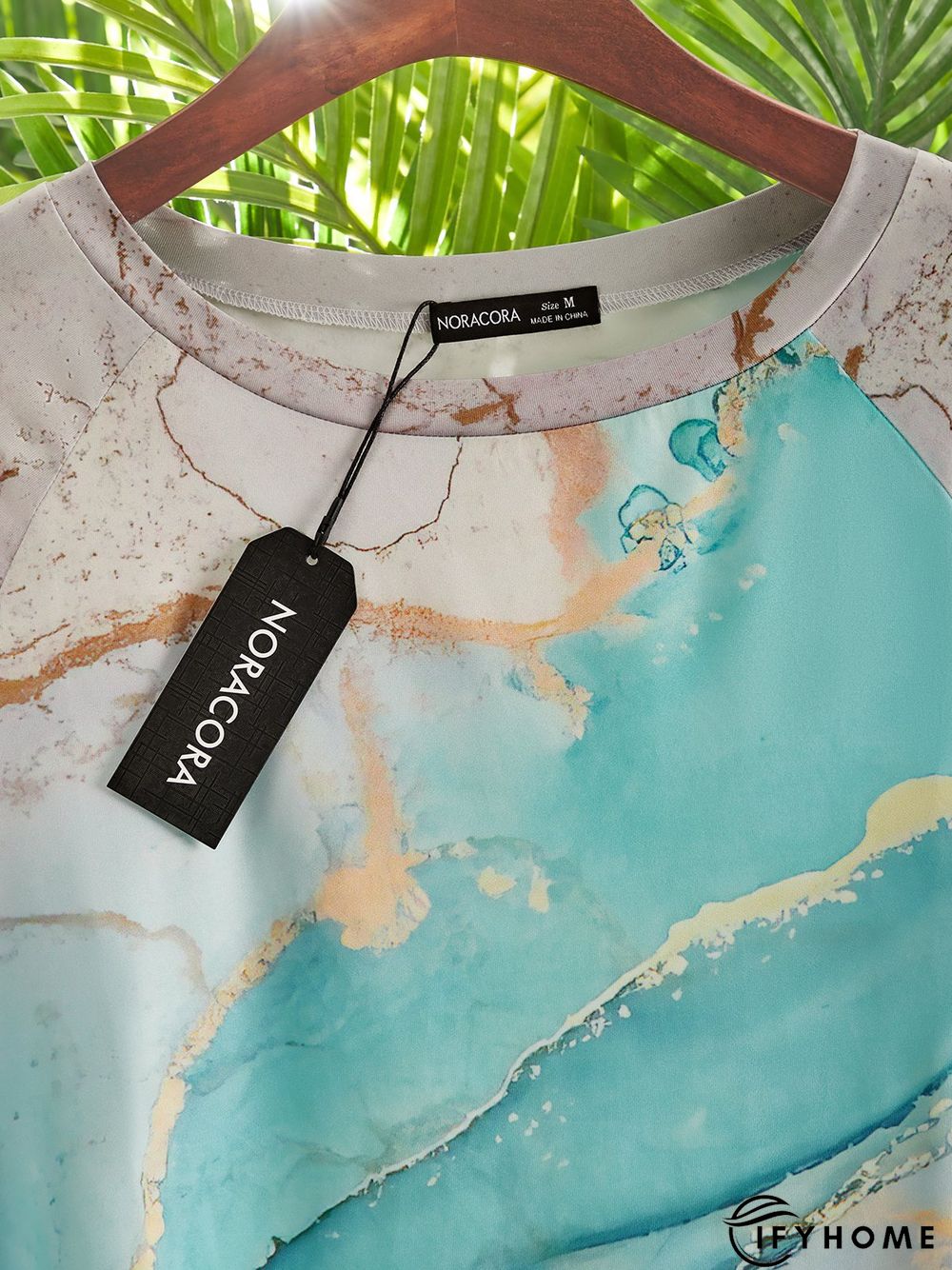 Casual Short Sleeve Round Neck Printed Top T-shirt | IFYHOME