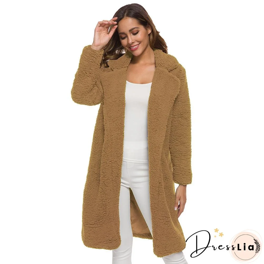 Soft Faux Lambelwool Loose Long Coat