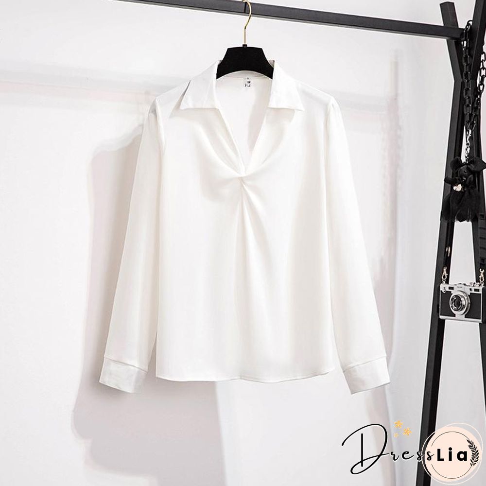 Fashion V-Collar Blouse+Belt Skirt P11743