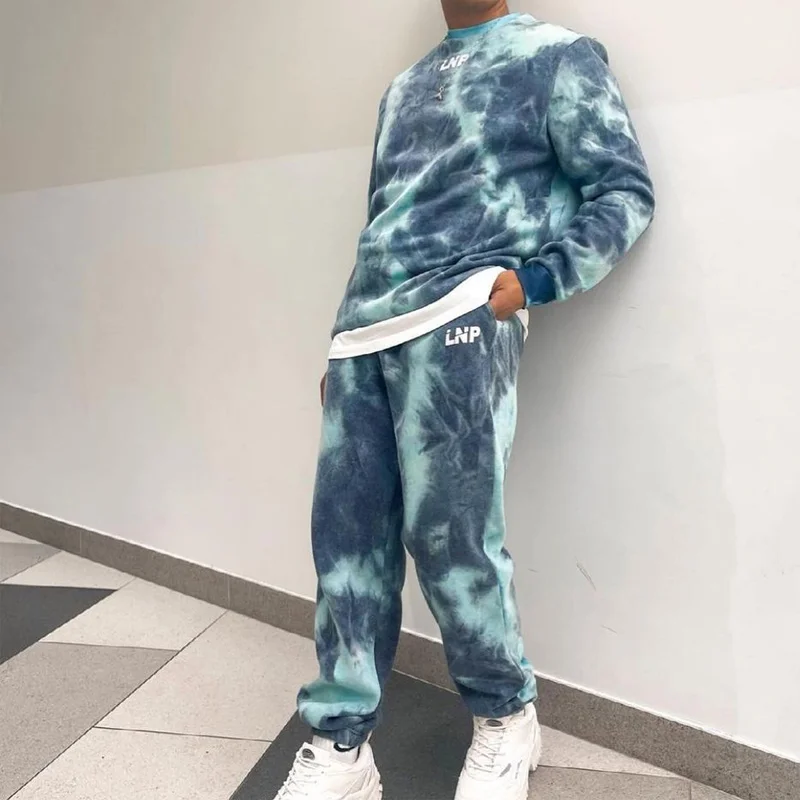 Trendy Tie Dye Sweatshirt Match Set