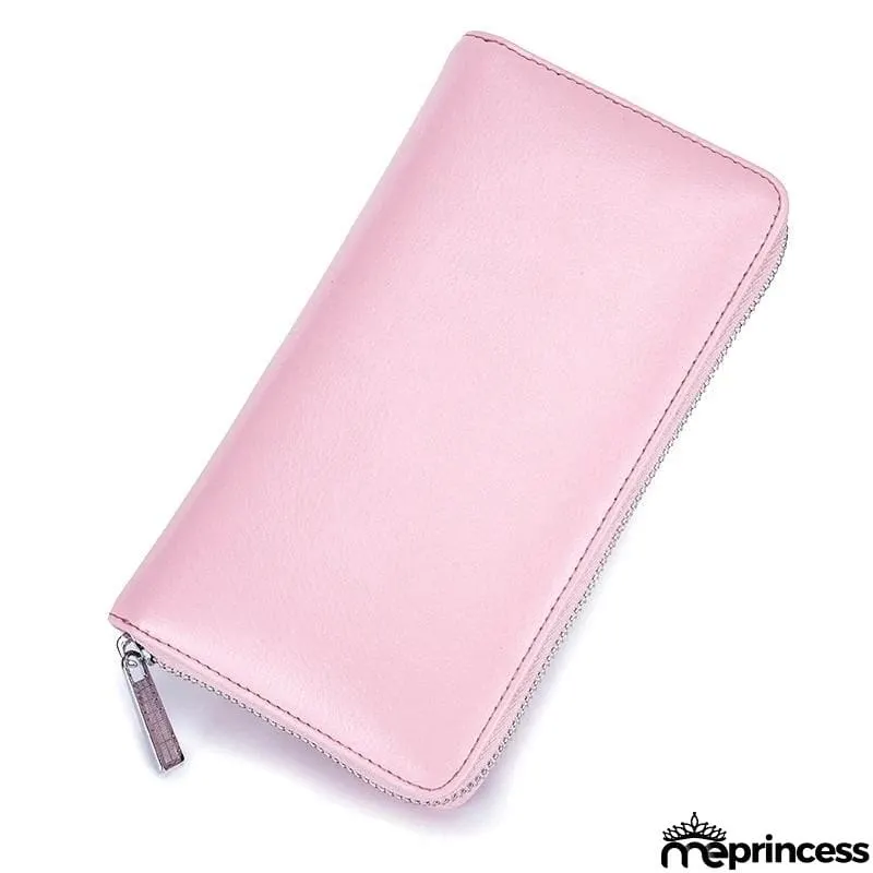 Unisex Multiple Compartment RFID Technology Anti-Scanning Card Slot Currency Wallet