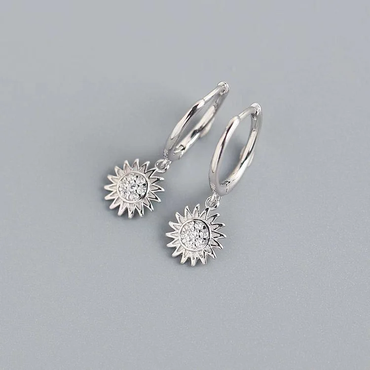 S925 Fancy Sunflower Earrings