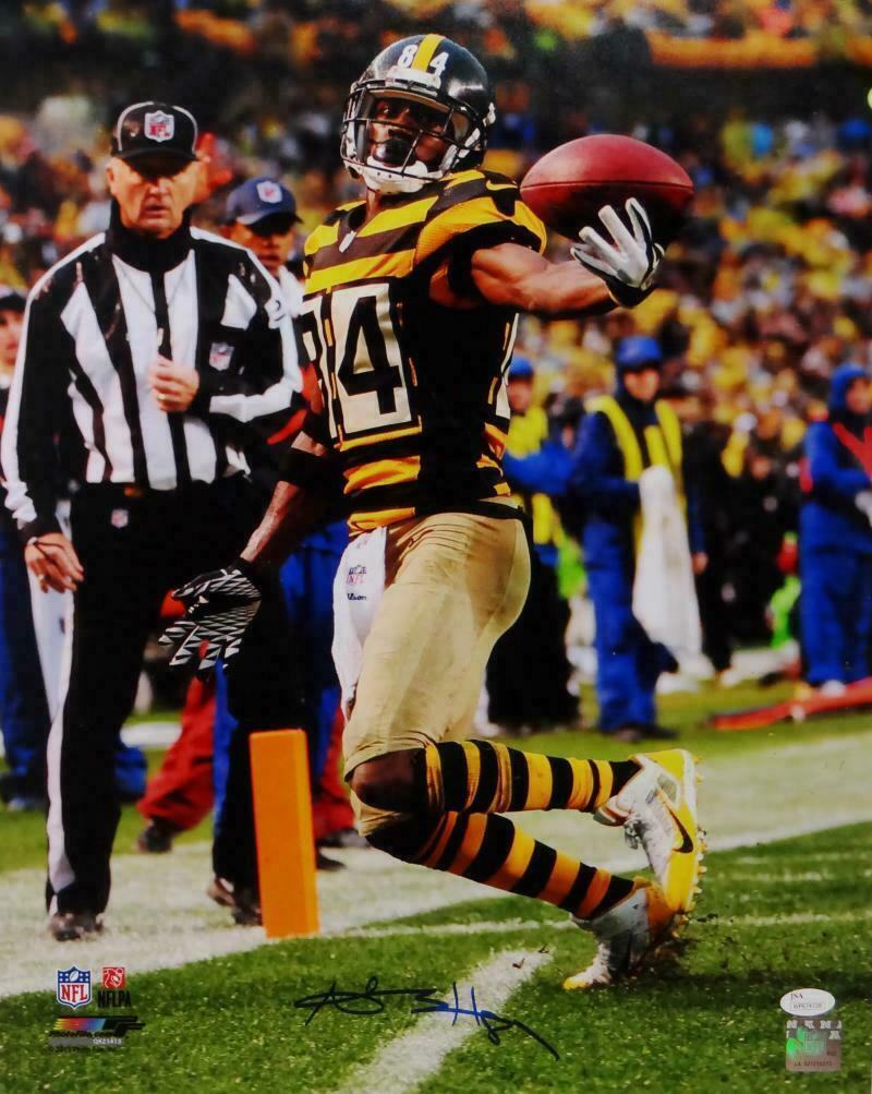 Antonio Brown Autographed Steelers 16x20 One Hand Catch PF Photo Poster painting- JSA W Auth
