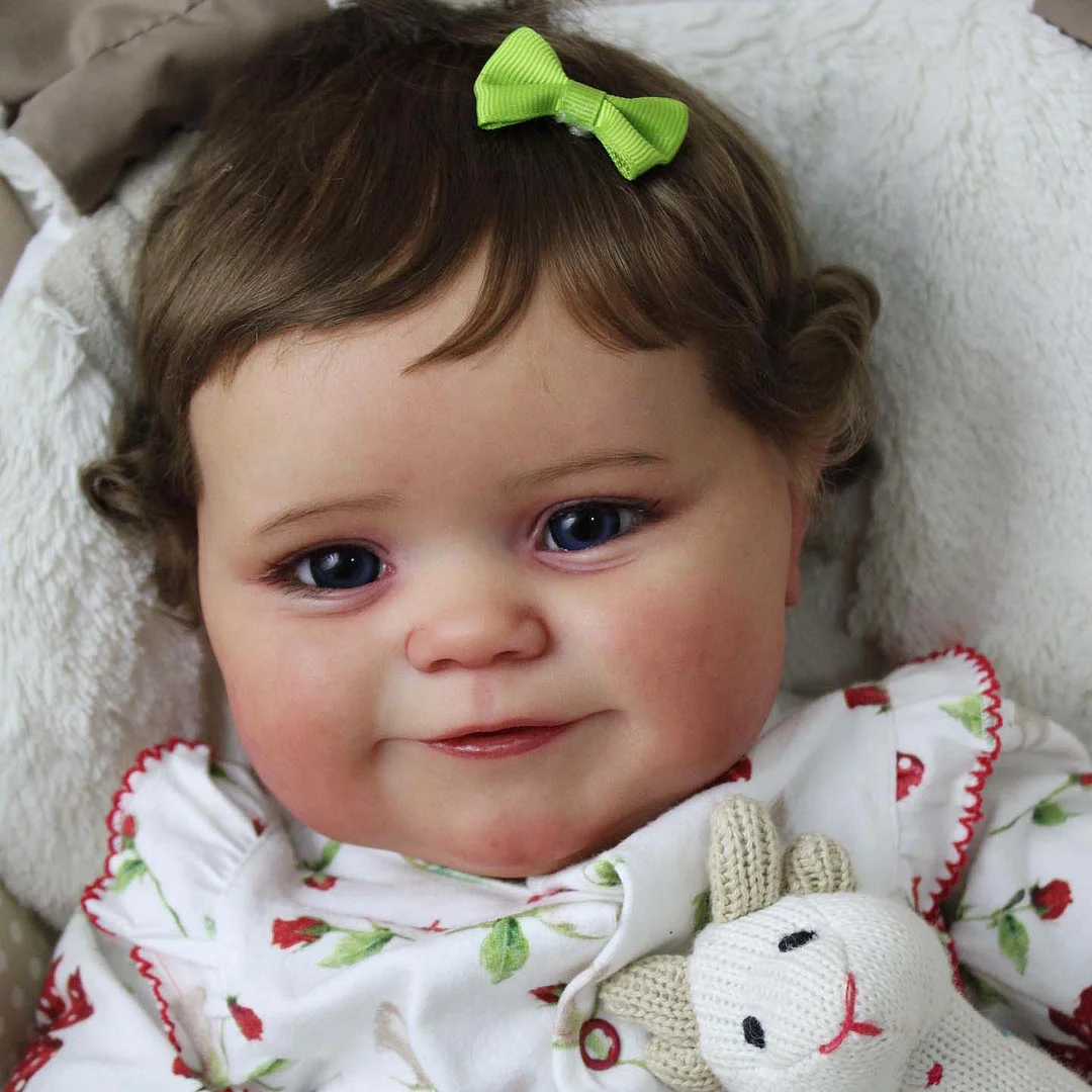 [Kids Gifts 2023] 20'' Realistic and Lifelike Reborn Baby Girl Innocent and Cute Frederica with Brown Bright Eyes