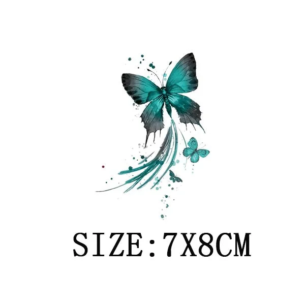 Colorful Butterfly Iron On Transfer For Clothing A-level Washable Thermal Sticker Beautiful Flower Patches On Clothes Decoration
