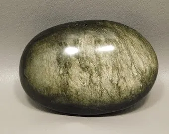 pornhint Pornhint Gold Sheen Obsidian Polished Rock 4 inch Palm Stone Massage Healing Stone #eg3