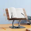 Reading Stand, Adjustable Shelf with 360&deg; Rotating Base with Elastic Clips for Sheet Music, Cookbooks, Tablets, Laptops