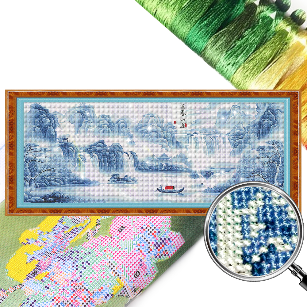 【Mona Lisa Brand】Scenery Fuchun Mountain Dwelling 11CT Stamped Silk ...