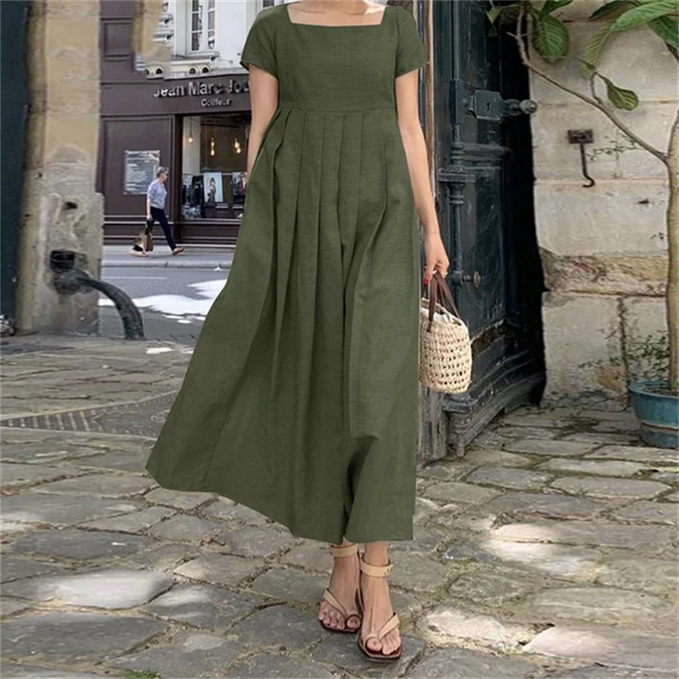 Elegant cotton and linen sundress