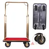 [US Local Warehouse] Hotel Luggage Cart 39Lx19Wx68H Inch Bellman Cart with 881lb Load Capacity 8-inch Silent Rubber Casters Carpet Deck Bumper Rails Hotel Service Trolley for Commercial Use Condos Resorts