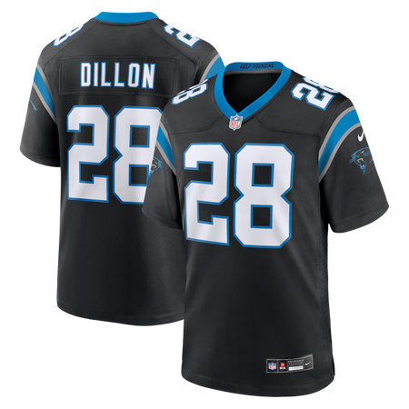 Youth Carolina Panthers #28 AJ Dillon Nike Black Team Game Jersey