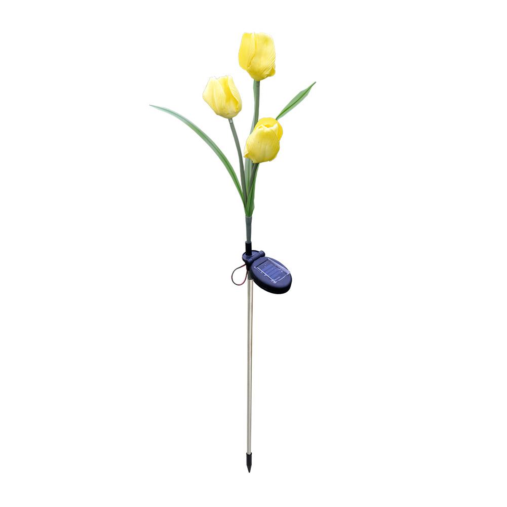 

3 Heads Solar Power LED Simulation Tulip-Landscape Ligjht, Yellow, 501 Original