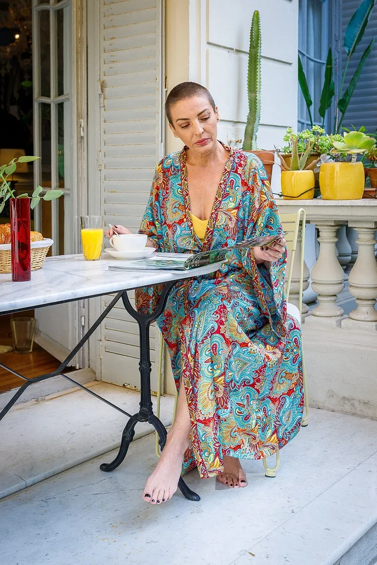 Retro Inspired Silk Pajama Lounge Set