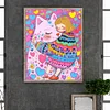 Mädchen Katze 5d DIY volle runde partielle ab Bohrer Dimond Gemälde Wohnkultur 45x55cm