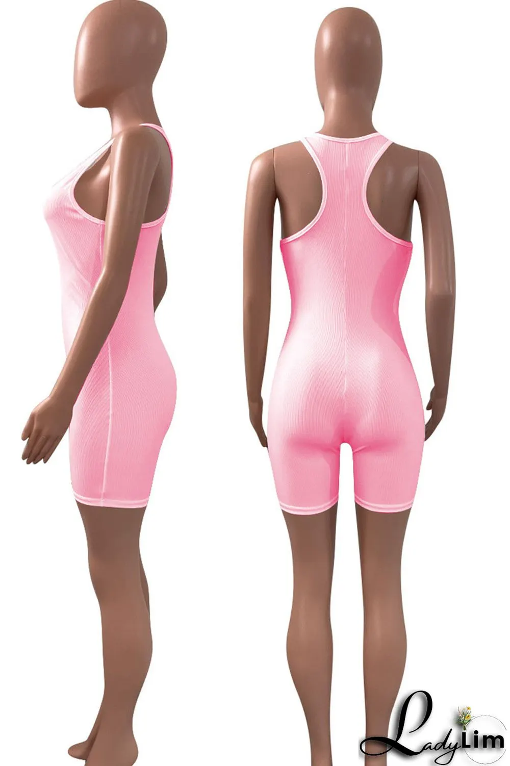 Black Casual Sportswear Solid Split Joint U Neck Regular Jumpsuits