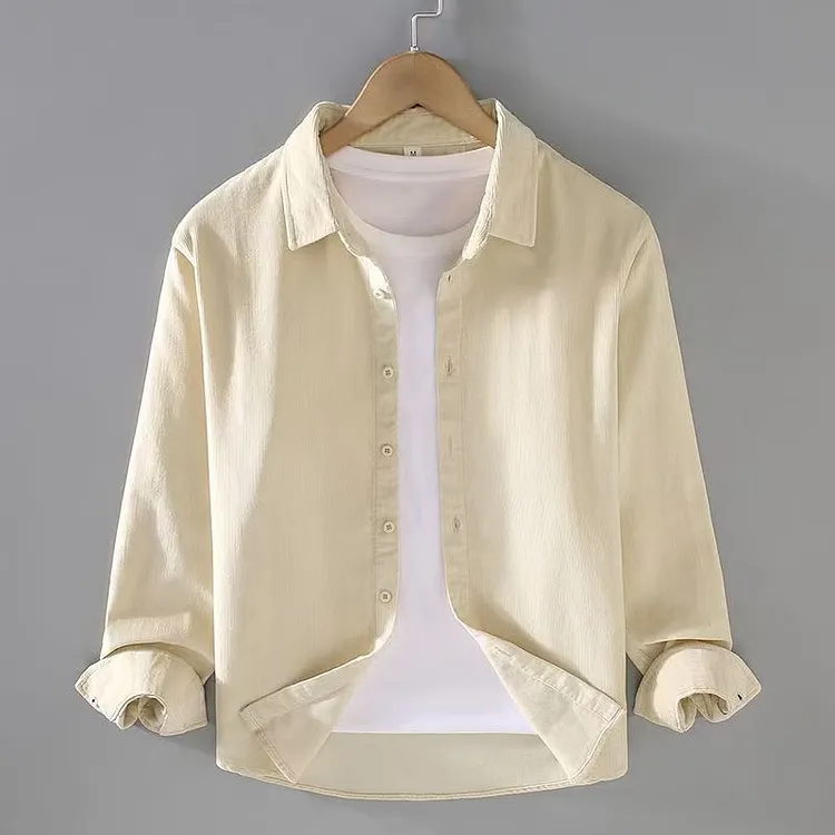 2025 Men's Long-Sleeved Shirt, Autumn/Winter Corduroy Jacket