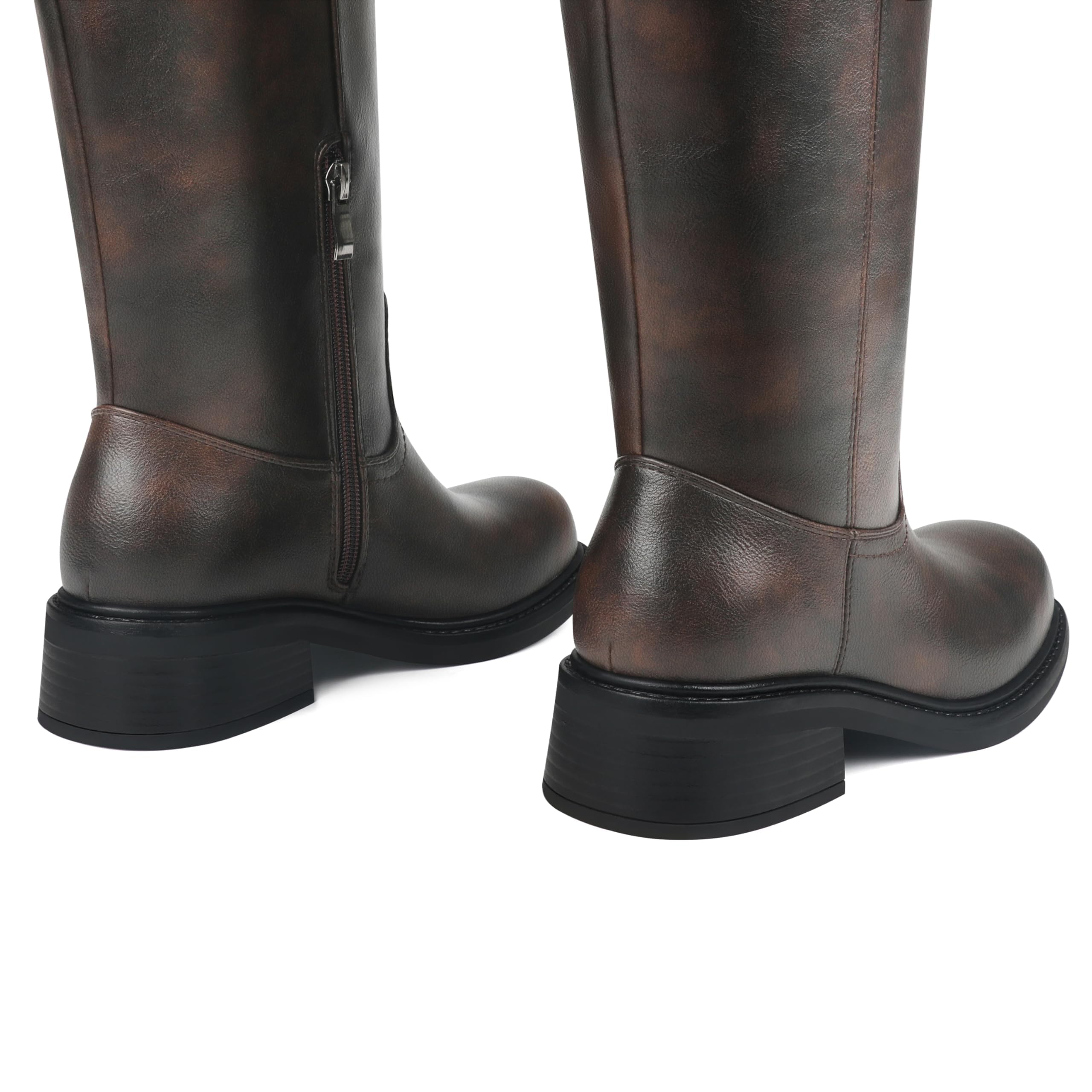Mid Calf Cowboy Boots for Women Closed Toe Western Cowgirl Boots
