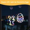 Easter Window Lights 2 Pack Easter Egg and Bunny Shaped Battery Operated Indoor Lights Holiday Decorations for Indoor Outdoor Party Decor