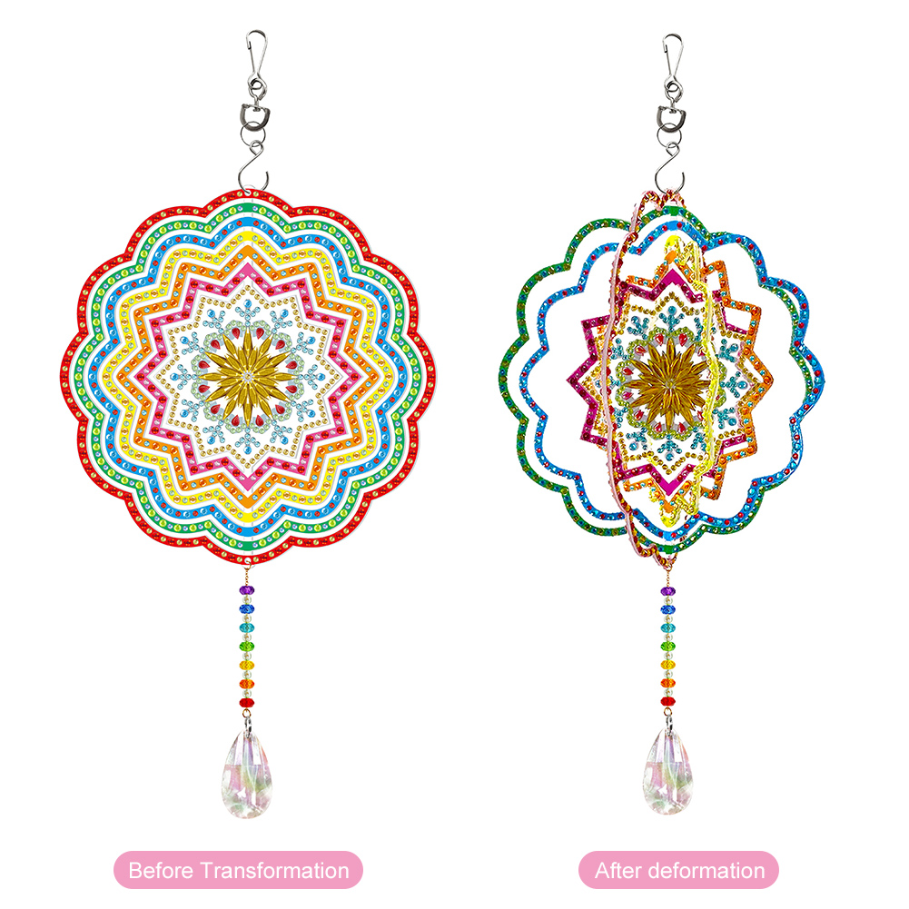 

Mandala Double Sided Rotatable Wind Chime - 5D DIY Craft Pendant, 501 Original