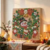 Wreath Snowman DIY Special Shaped Drill Diamond Painting Kit Framed 20x20cm
