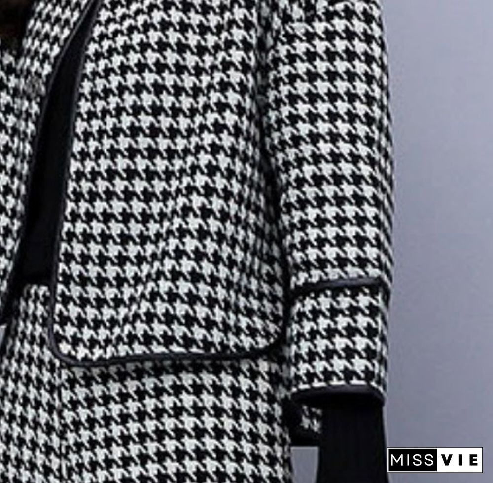 Autumn Winter Two Piece Sets Outfits Women Woolen Coat And Cropped Wide Leg Pants Suits Office Elegant Sets