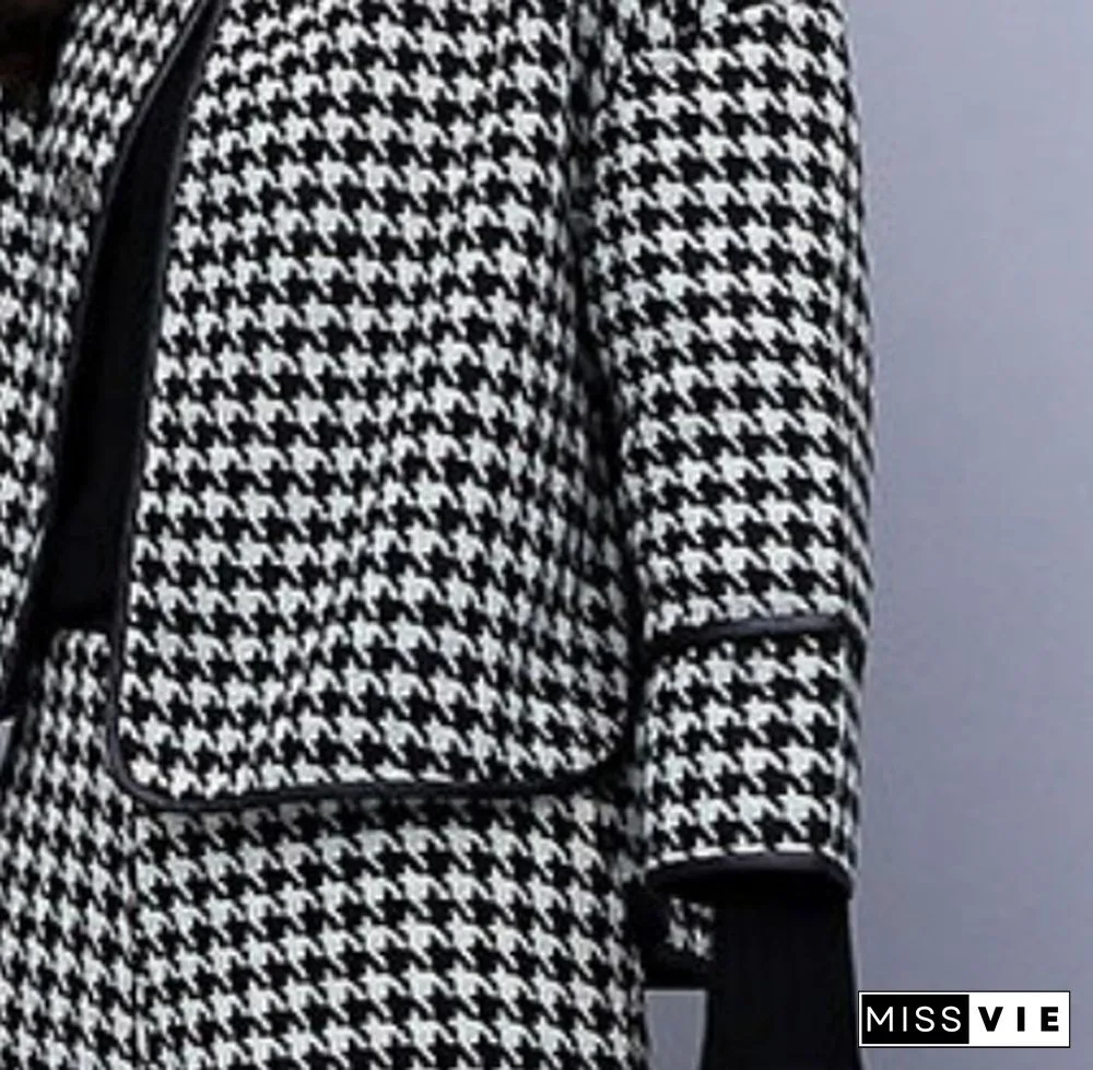 Autumn Winter Two Piece Sets Outfits Women Woolen Coat And Cropped Wide Leg Pants Suits Office Elegant Sets