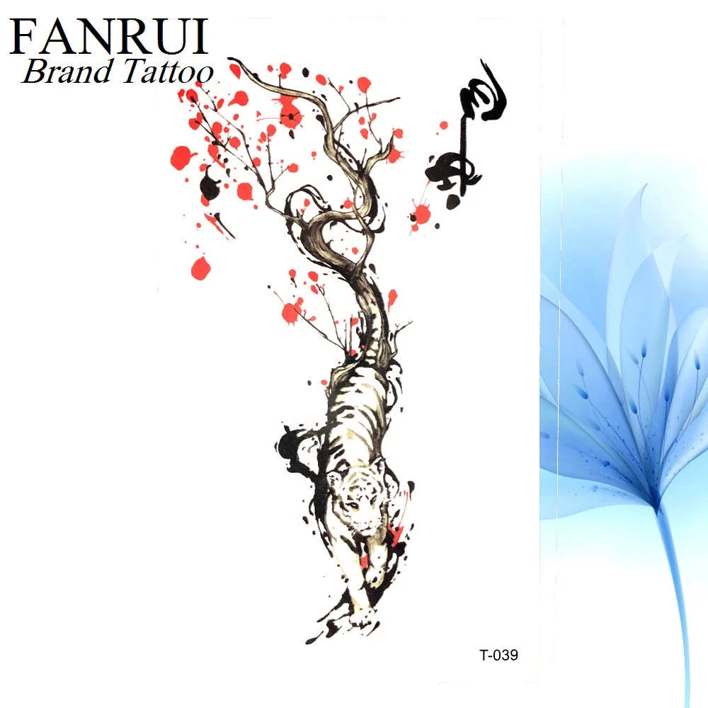 Chinese Black Dragon Temporary Tattoo Stickers Men Body Arm Art Painting Fake Tattoo Cloud Forest Tatto Tribal Boys Hands Chest