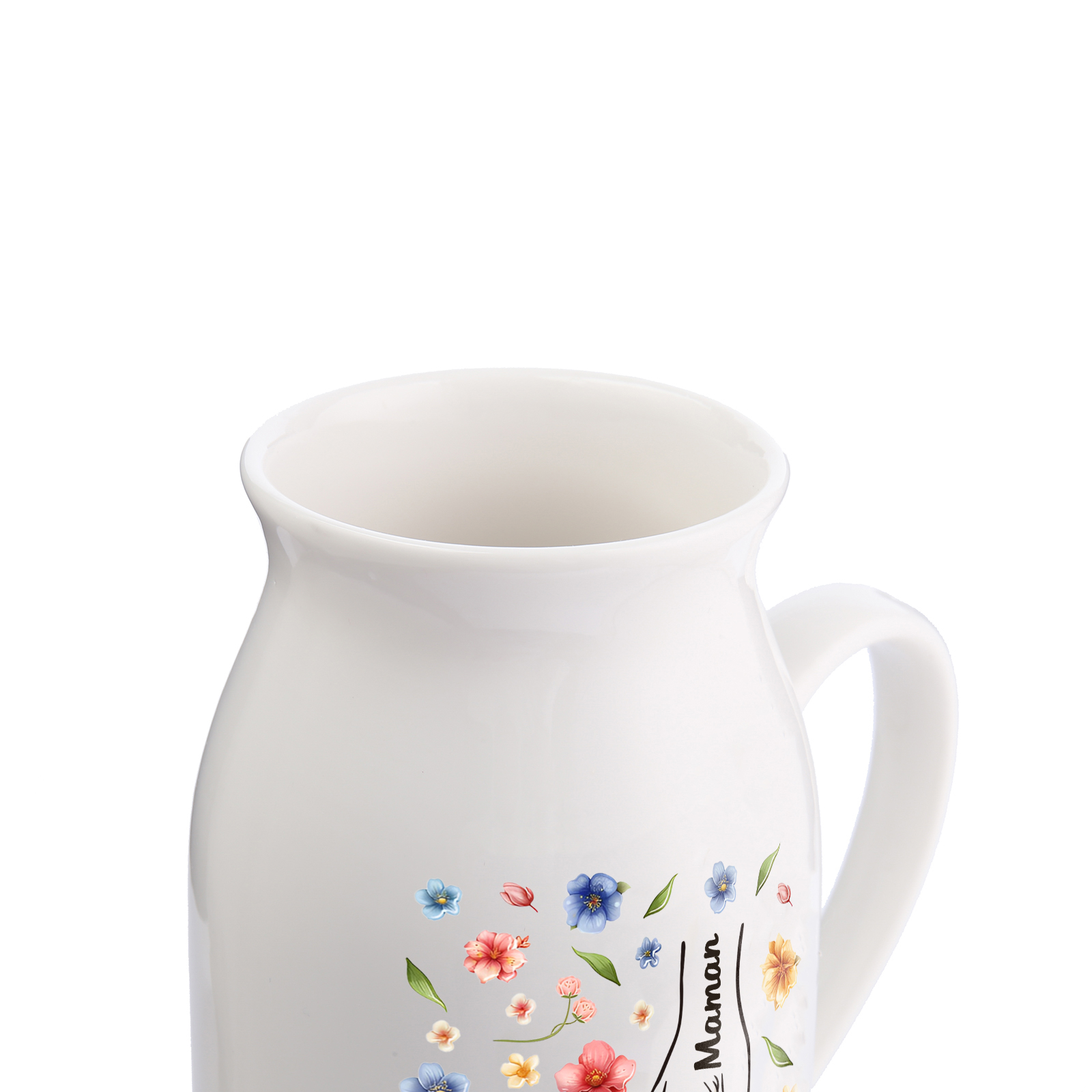 Vaso di ceramica con mano nella mano 2 nomi personalizzati per mamma/nonna