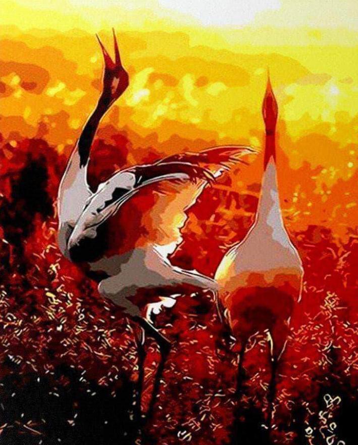 

Crowned Cranes – Paint By Numbers - 40*50CM, 501 Original